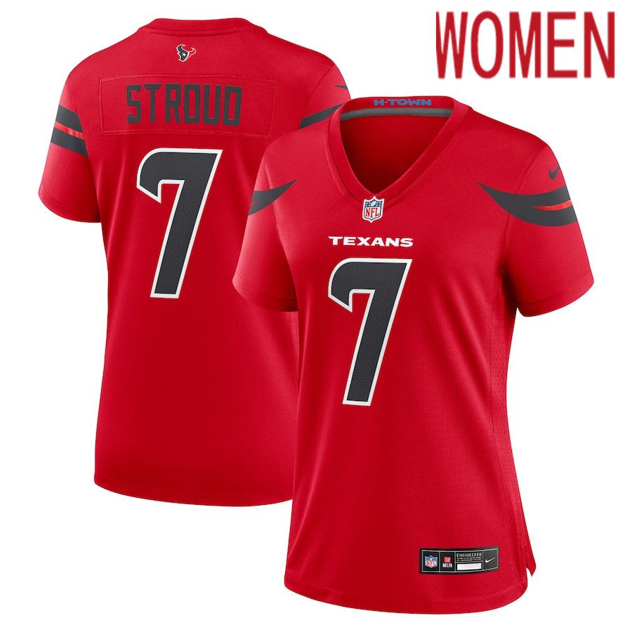 Women Houston Texans #7 C.J. Stroud Nike Red Alternate Game NFL Jersey->women nfl jersey->Women Jersey